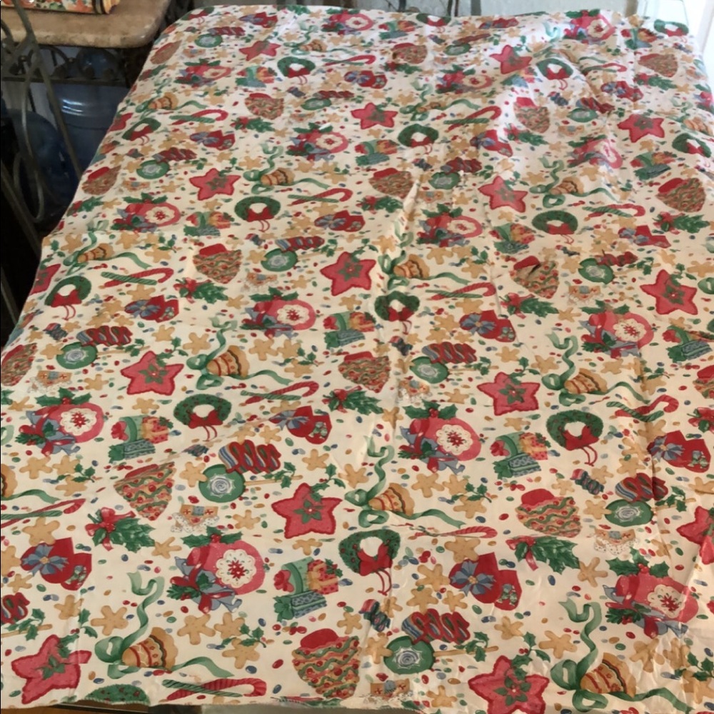 Vintage rectangular Christmas table cloth